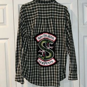 South side serpents green check flannel Med